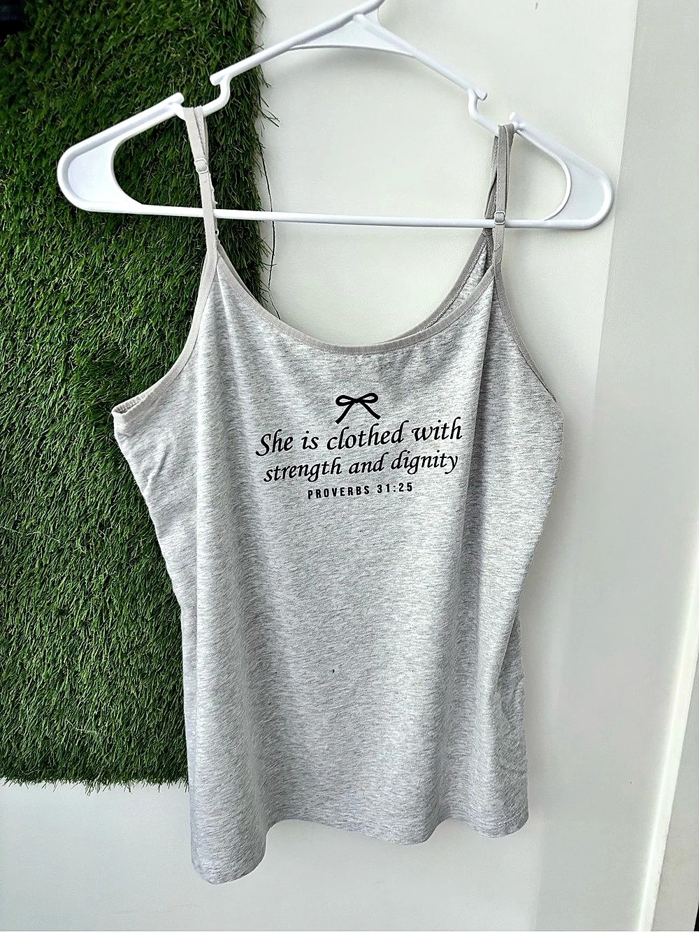 Proverbs religious tank top upcycled